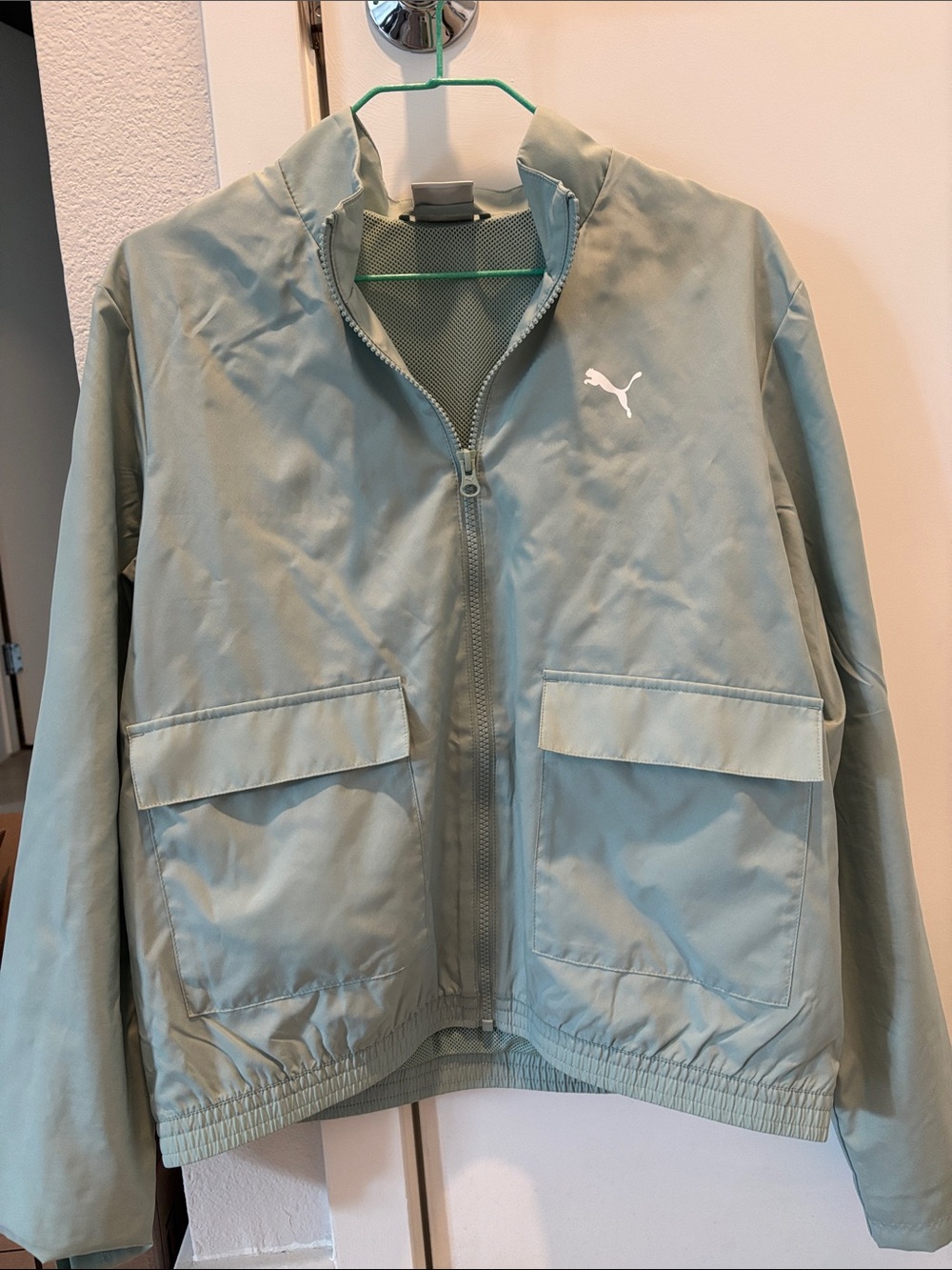 Puma Women’s Light Mint Green Windbreaker Zip Jacket